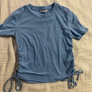 Cinched Sides Blue Zara Top
